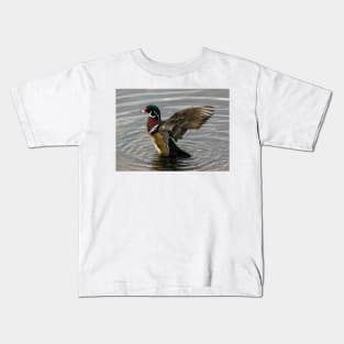 Wood Duck Drake Showing Off Kids T-Shirt